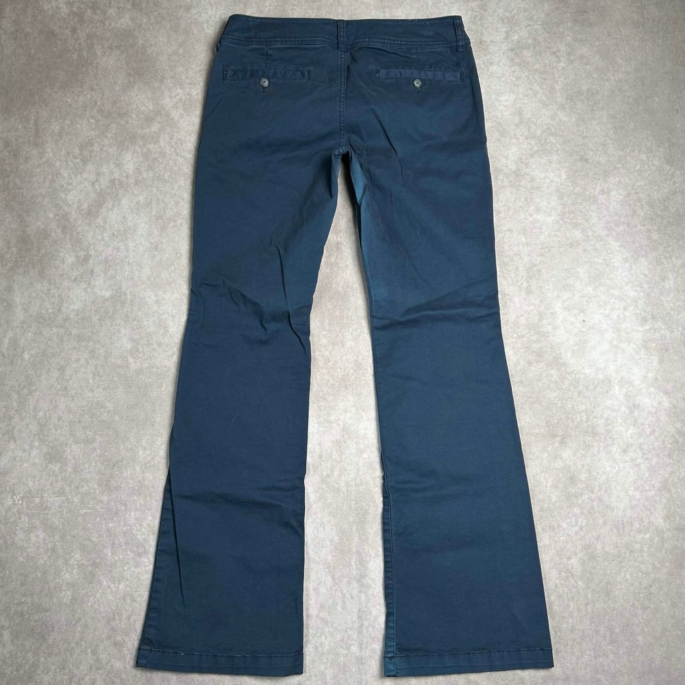 American Eagle Kick Boot Navy Blue Stretch Pants Womens 8 Regular Mid Rise Flare - Picture 3 of 9